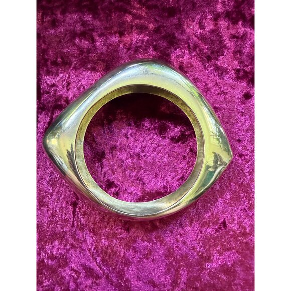 Modern Style Sterling Silver Abstract Bangle Bracelet 130.93g Marked 925 - Picture 2 of 7